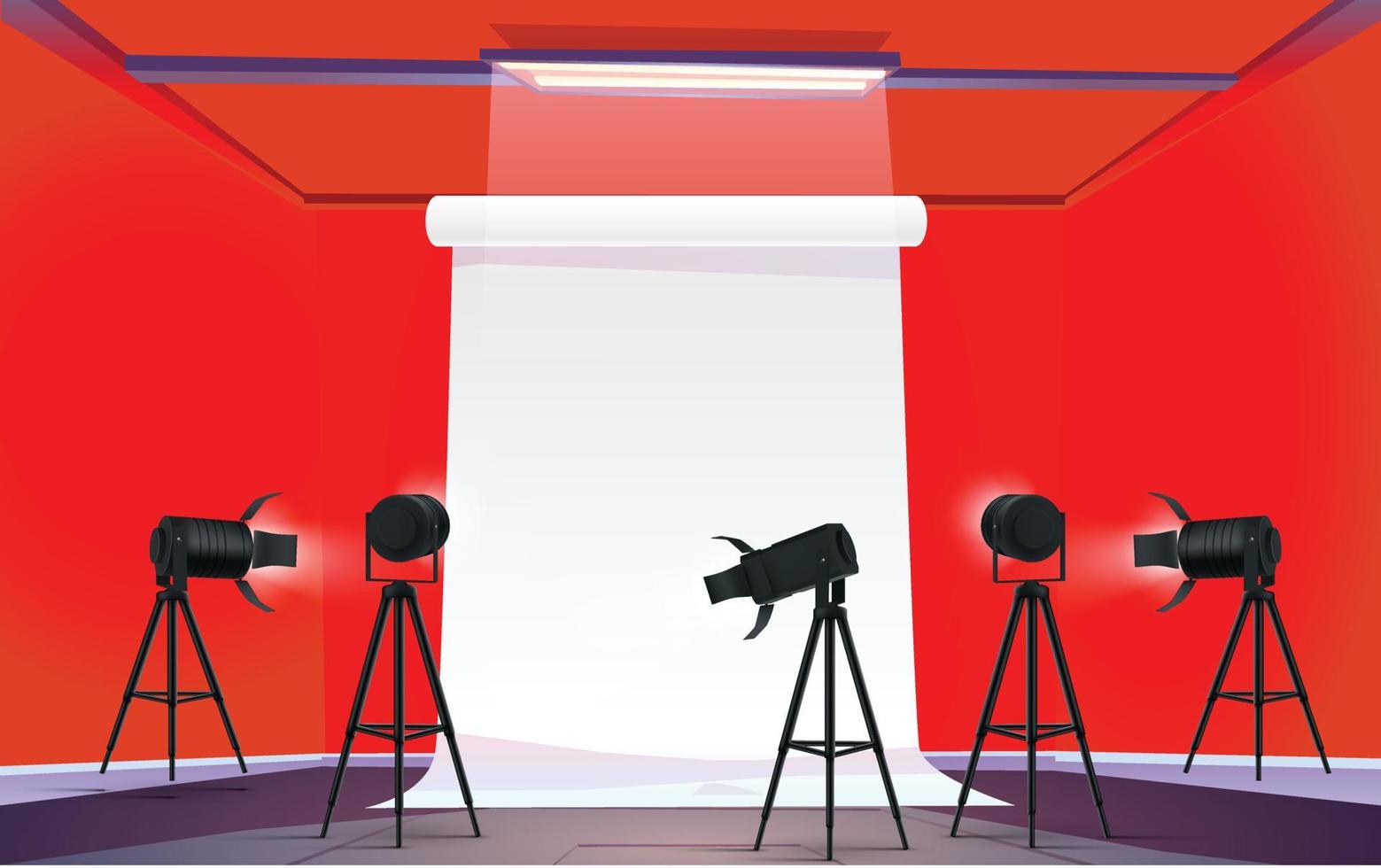 Red studio background high quality vector