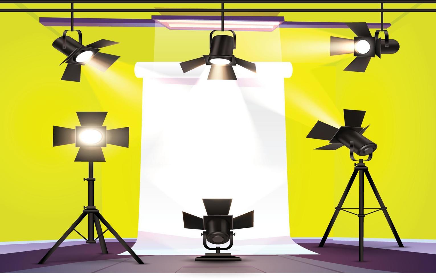 yellow studio background high quality vector