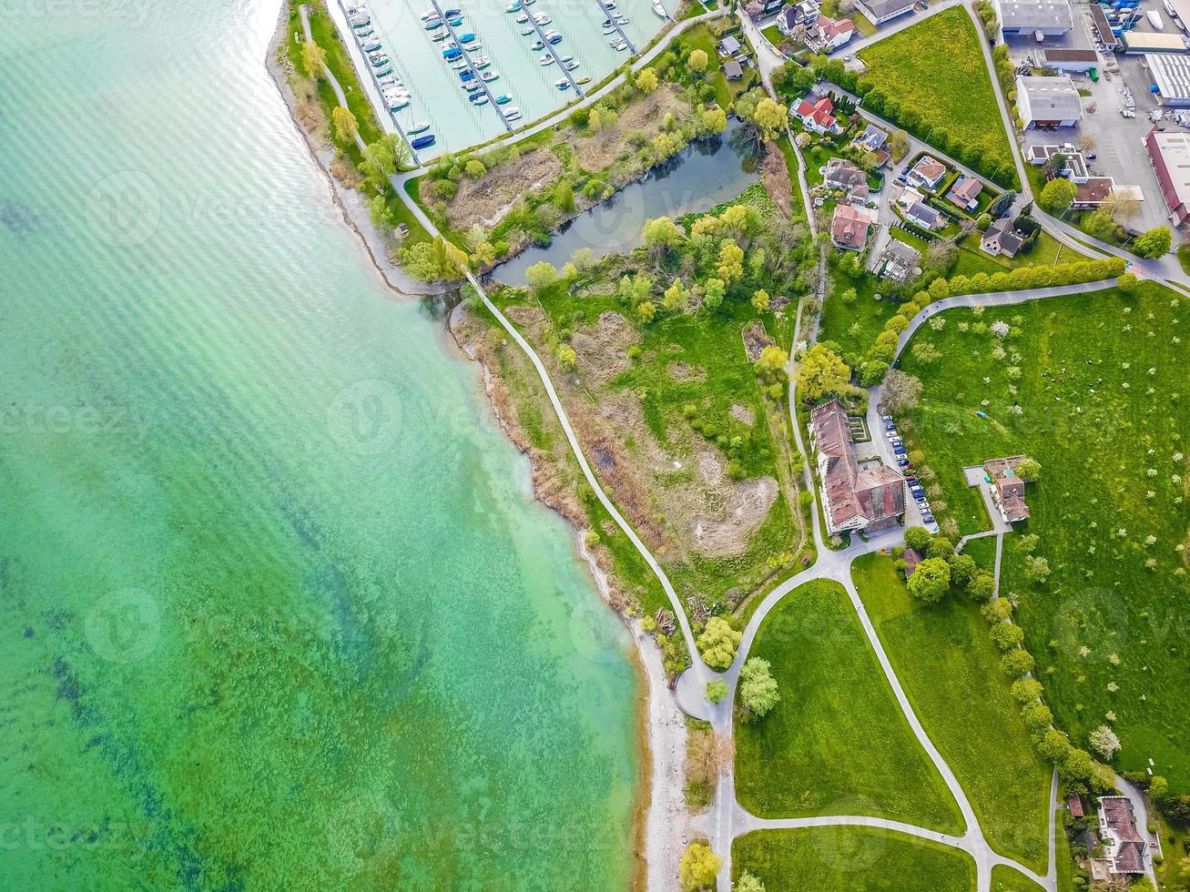 Lake Constance or Bodensee aerial panorama in Germany photo