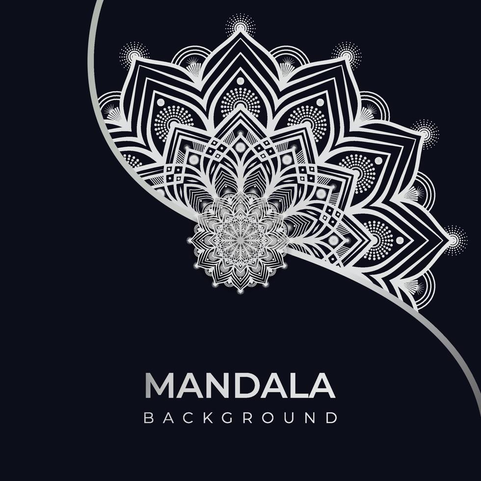 Luxury mandala with silver arabesque pattern Arabic background. abstract ornamental Ramadan Style Decorative mandala vector