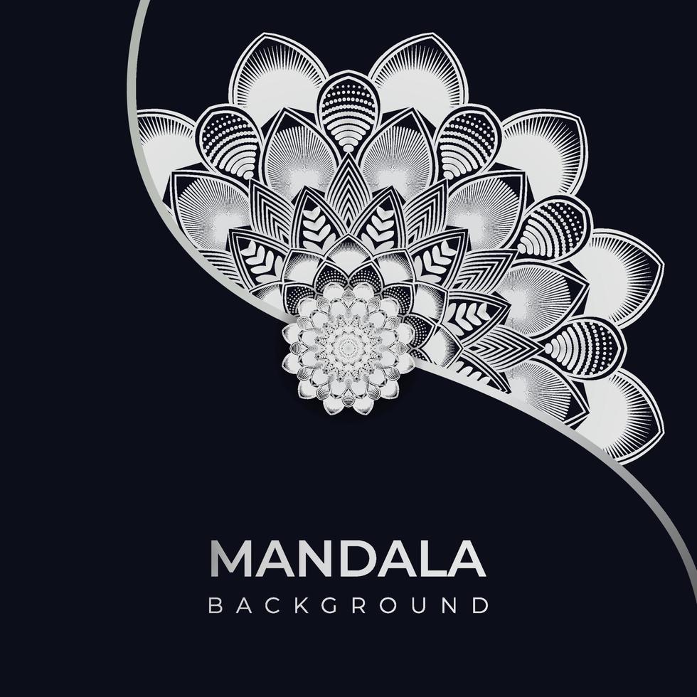 Luxury mandala with silver arabesque pattern Arabic background. abstract ornamental Ramadan Style Decorative mandala vector