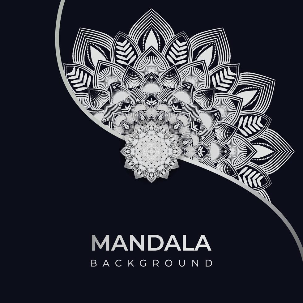 Luxury mandala with silver arabesque pattern Arabic background. abstract ornamental Ramadan Style Decorative mandala vector