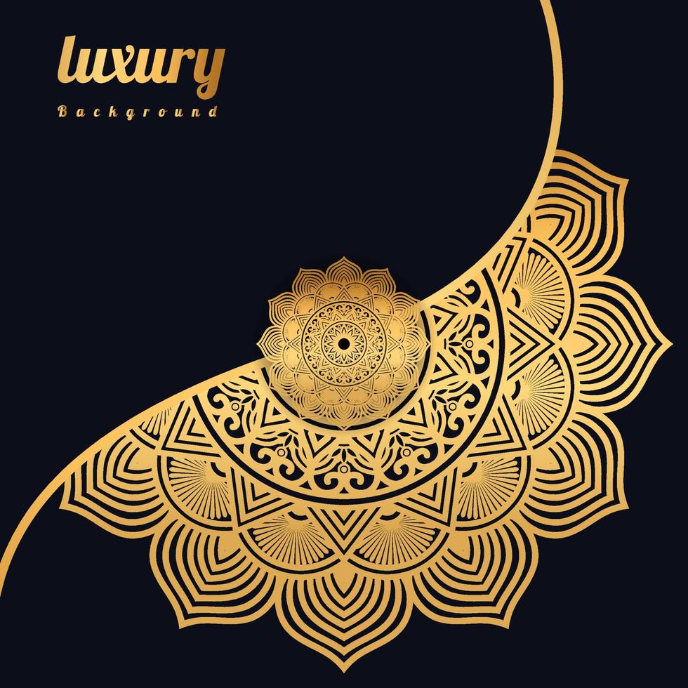 Luxury mandala background with golden pattern. ornamental Mandala in gold color arabesque Background. Decorative elegant invitation wedding card, Cover vector