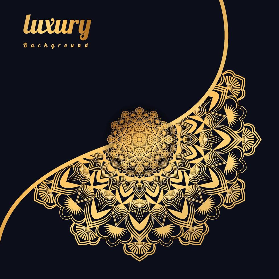 Luxury mandala background with golden pattern. ornamental Mandala in gold color arabesque Background. Decorative elegant invitation wedding card, Cover vector