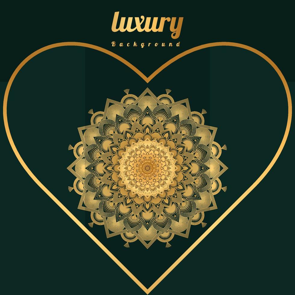 luxury ornamental mandala design background in gold color arabesque pattern Arabic Islamic east style. Decorative elegant invitation wedding card, Cover vector