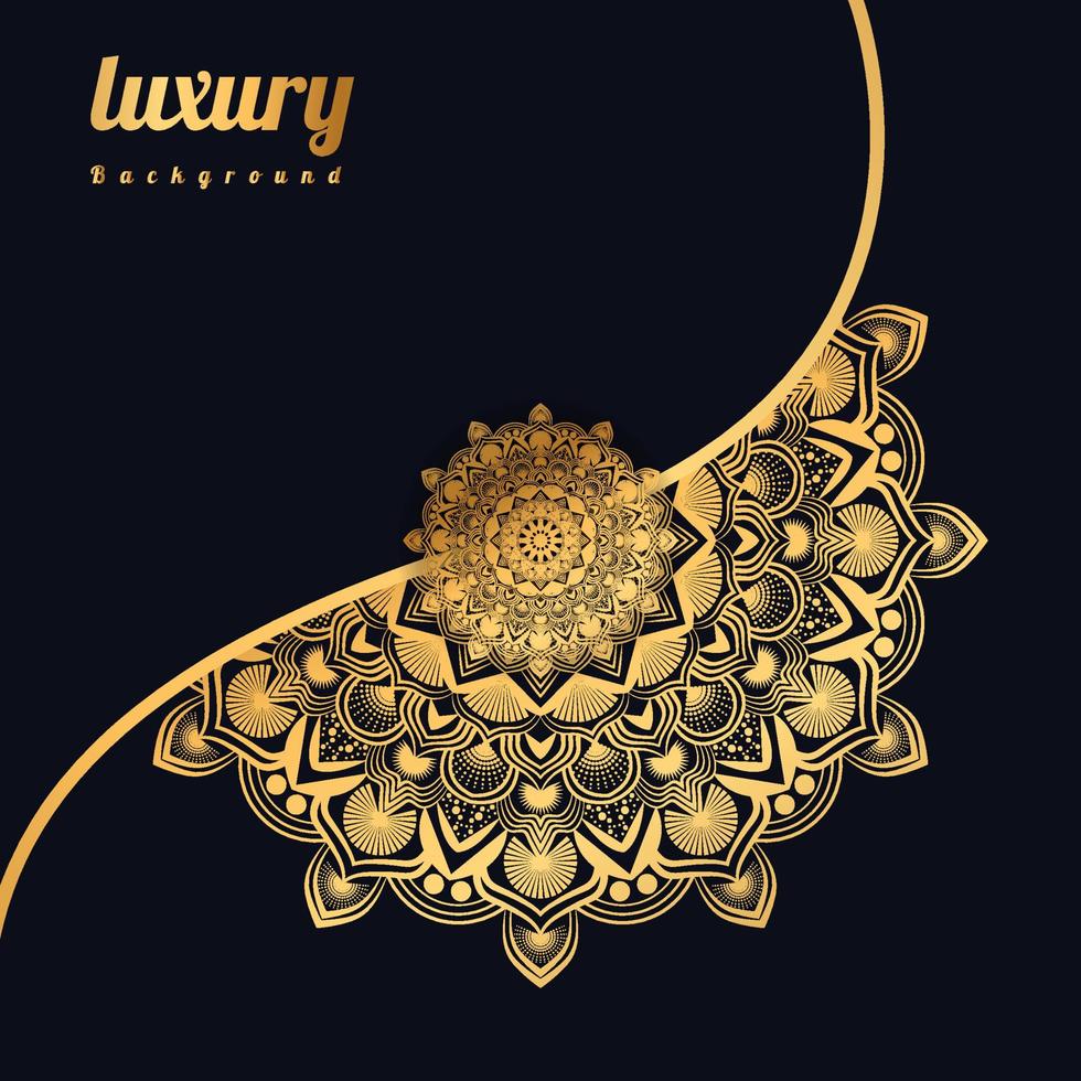 Luxury mandala background with golden pattern. ornamental Mandala in gold color arabesque Background. Decorative elegant invitation wedding card, Cover vector