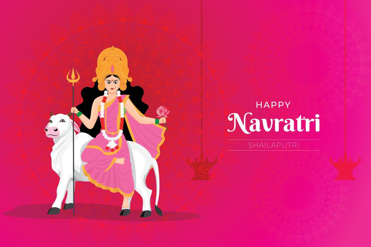 Navratri free vector illustration of mahagauri