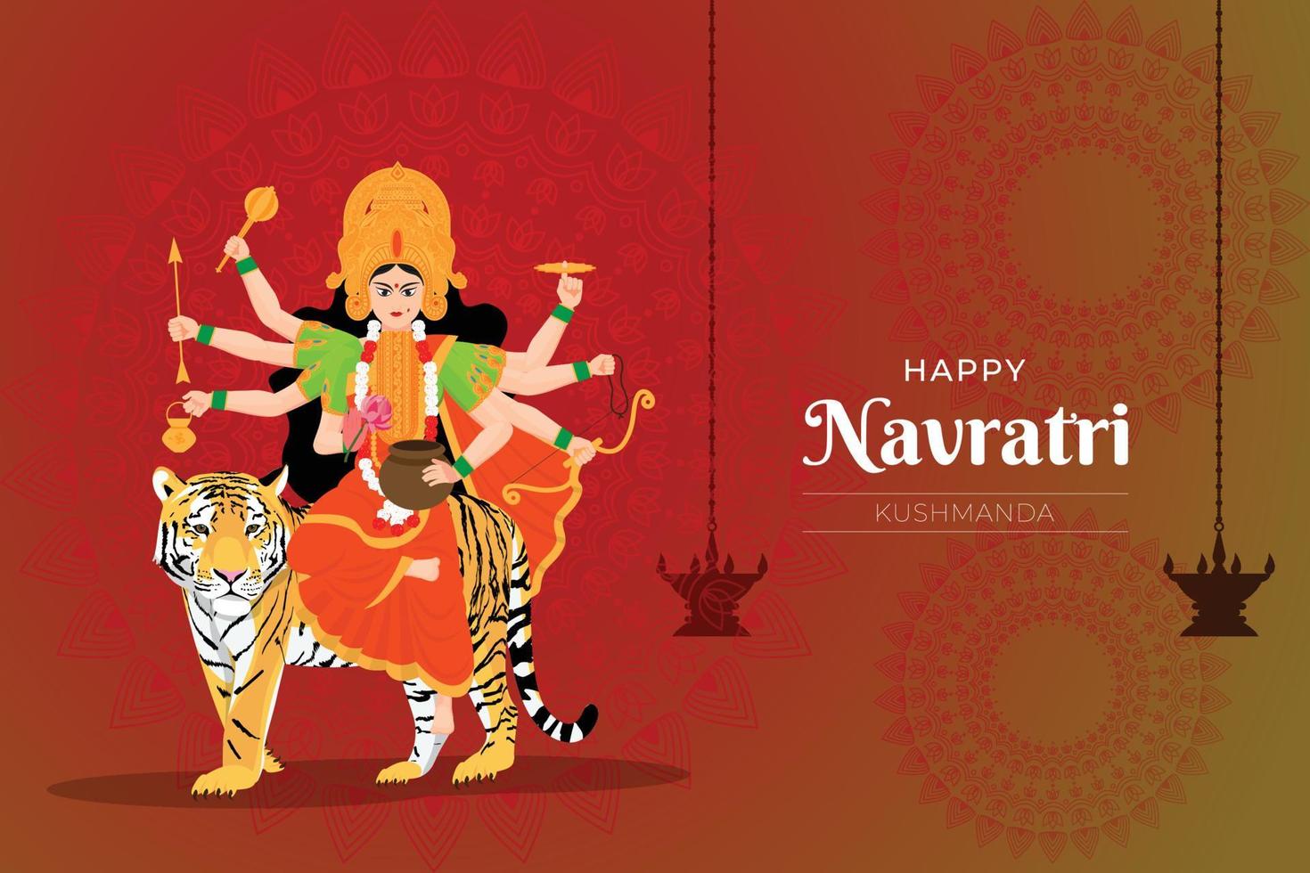 Navratri free vector illustration of kushmanda