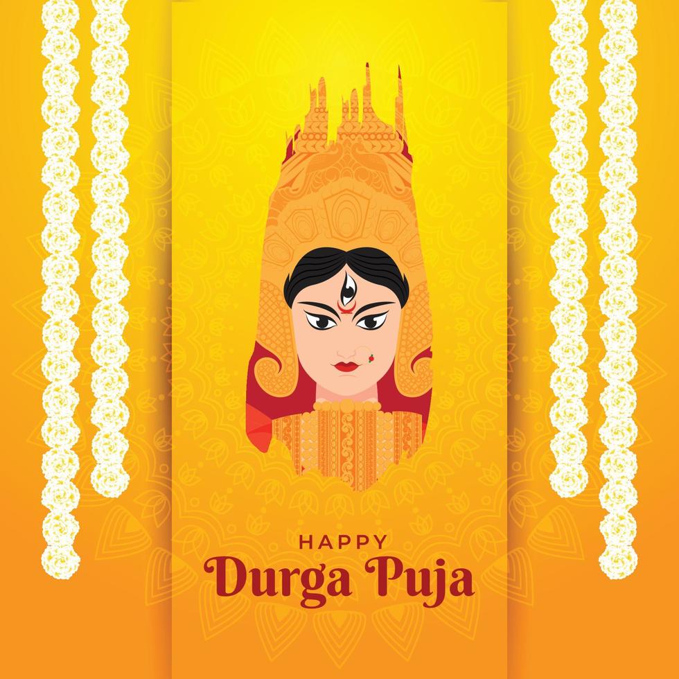 feliz durga puja ilustración vectorial libre vector