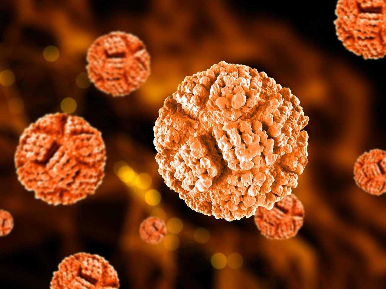 3D abstract medical background with virus cells photo