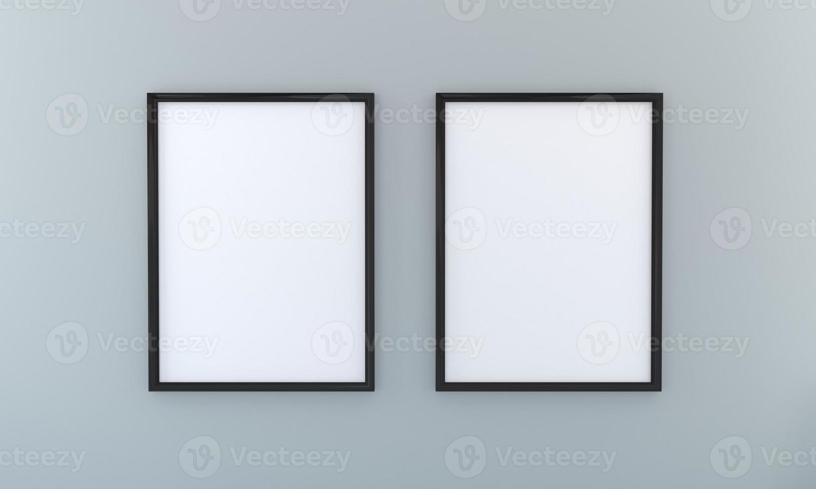 The blank picture frames on the wall photo