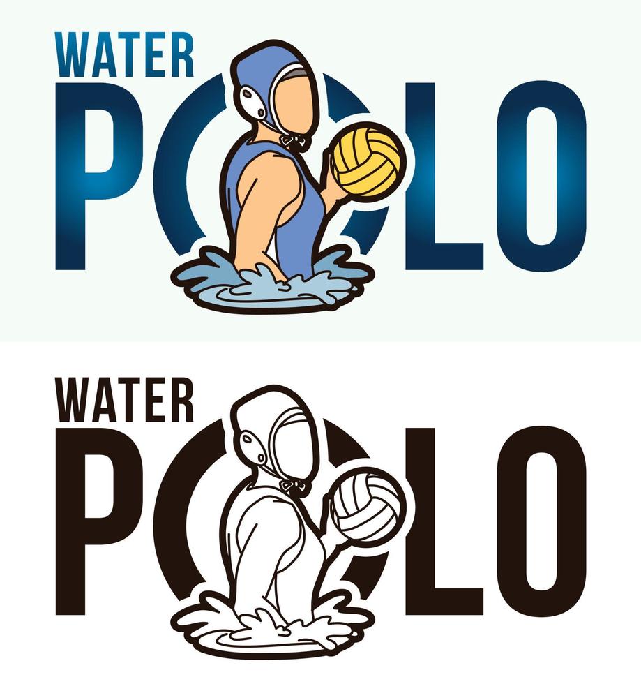 Water Polo Text with Sport Player vector