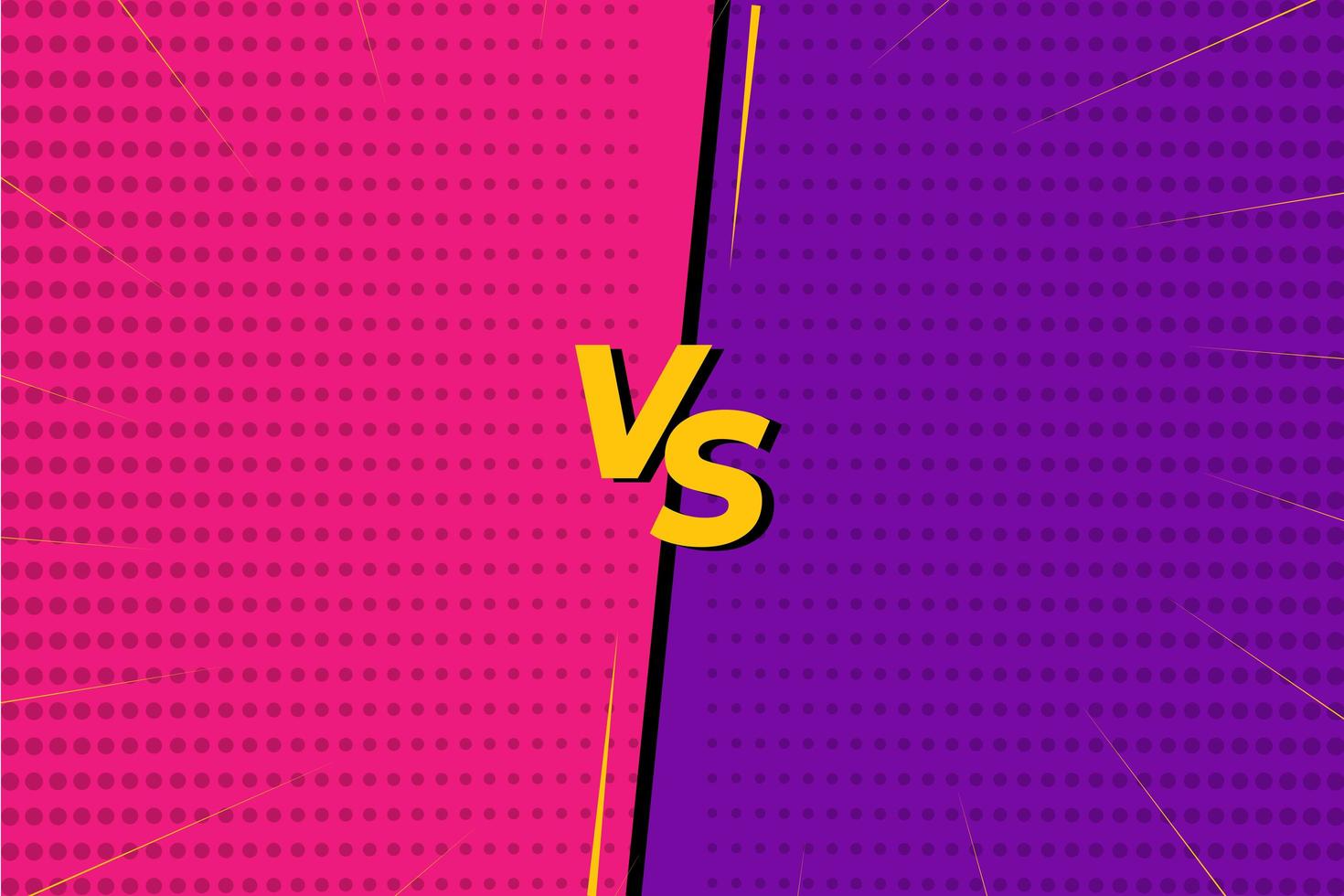 versus vs fondo de pantalla de batalla rosa y morado en estilo cómic vector