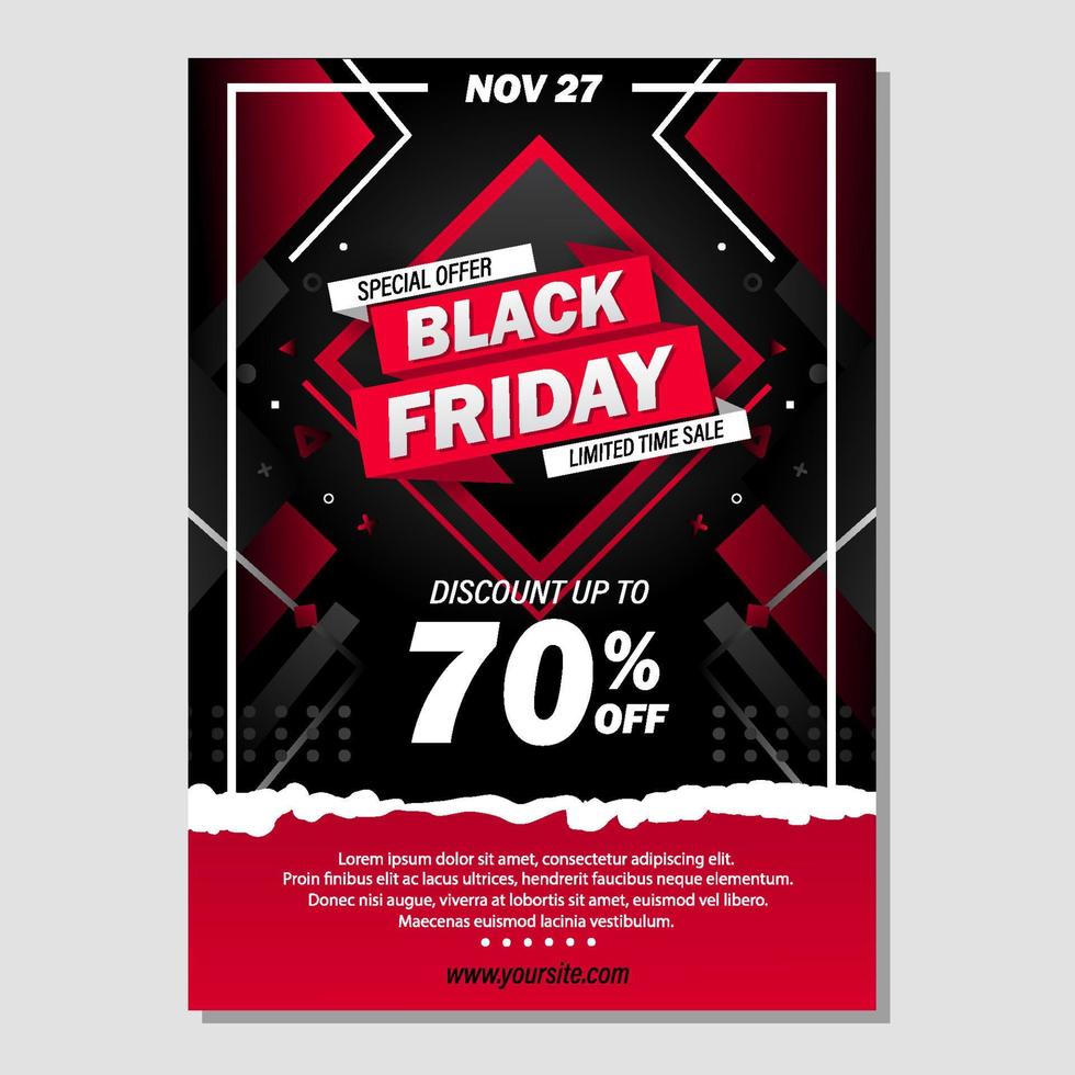 Flat Design Black Friday Sale Poster Concept vector