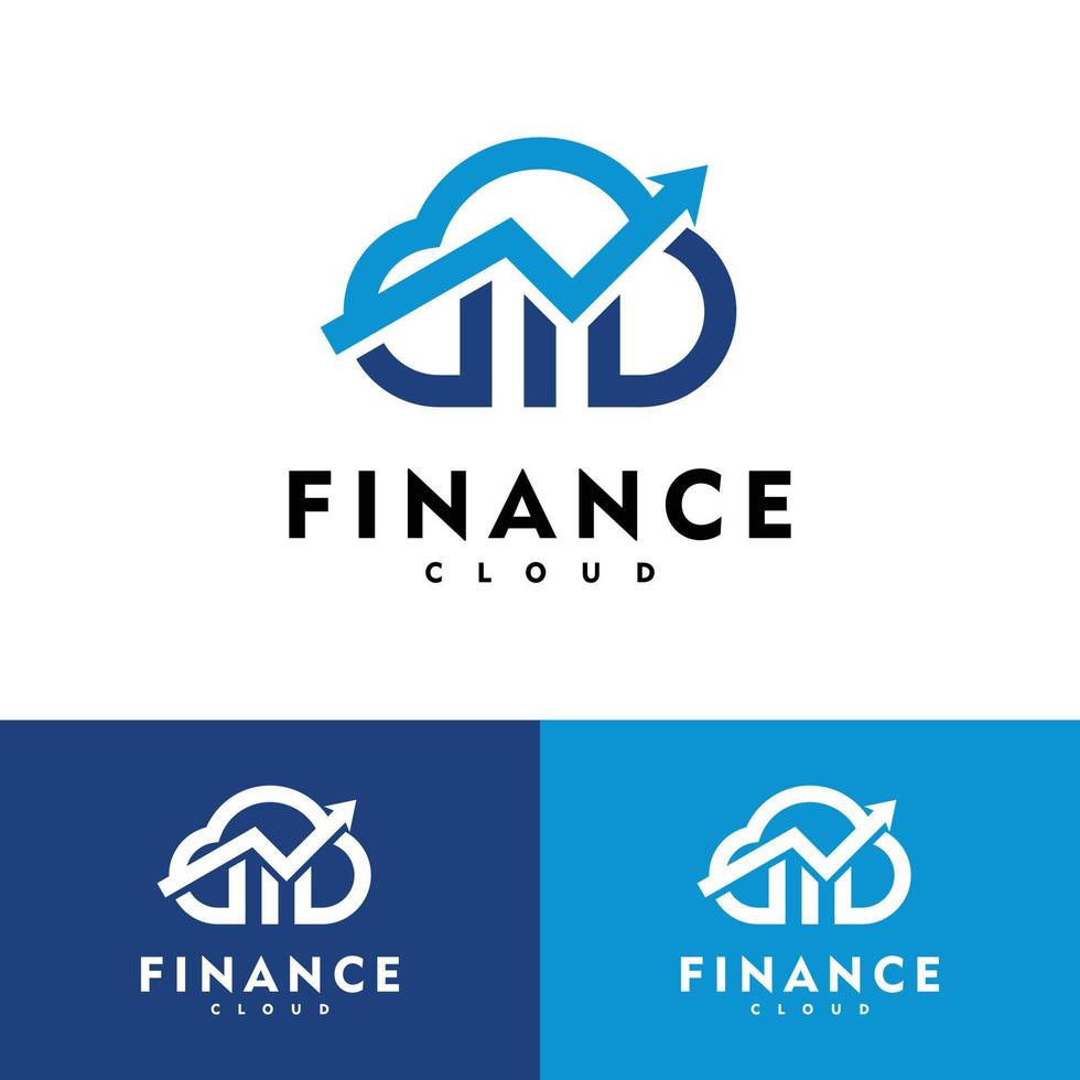 Contabilidad y logotipo financiero concepto de nube ilustración vectorial diseño gráfico vector