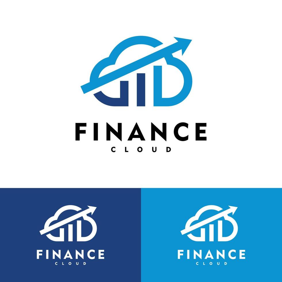 Contabilidad y logotipo financiero concepto de nube ilustración vectorial diseño gráfico vector