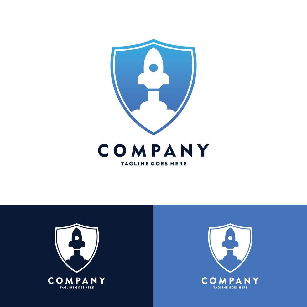 rocket launch icon or sign logo protect vector icon illustration design
