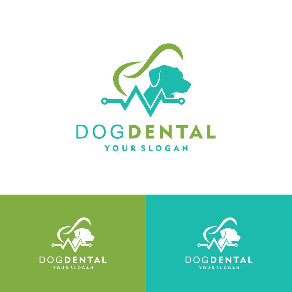 Animal Pet Dental Care with Dog logo vector icon illustration design