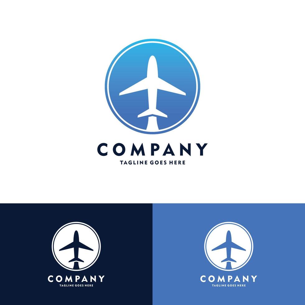 airplane launch icon or sign logo circle vector icon illustration design