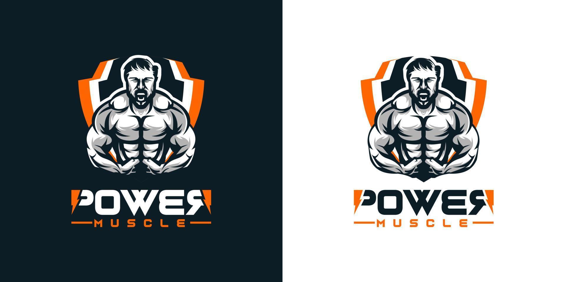 logotipo de power muscle vector