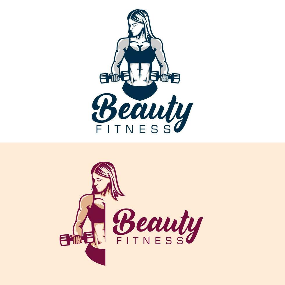 fitness women logo vector