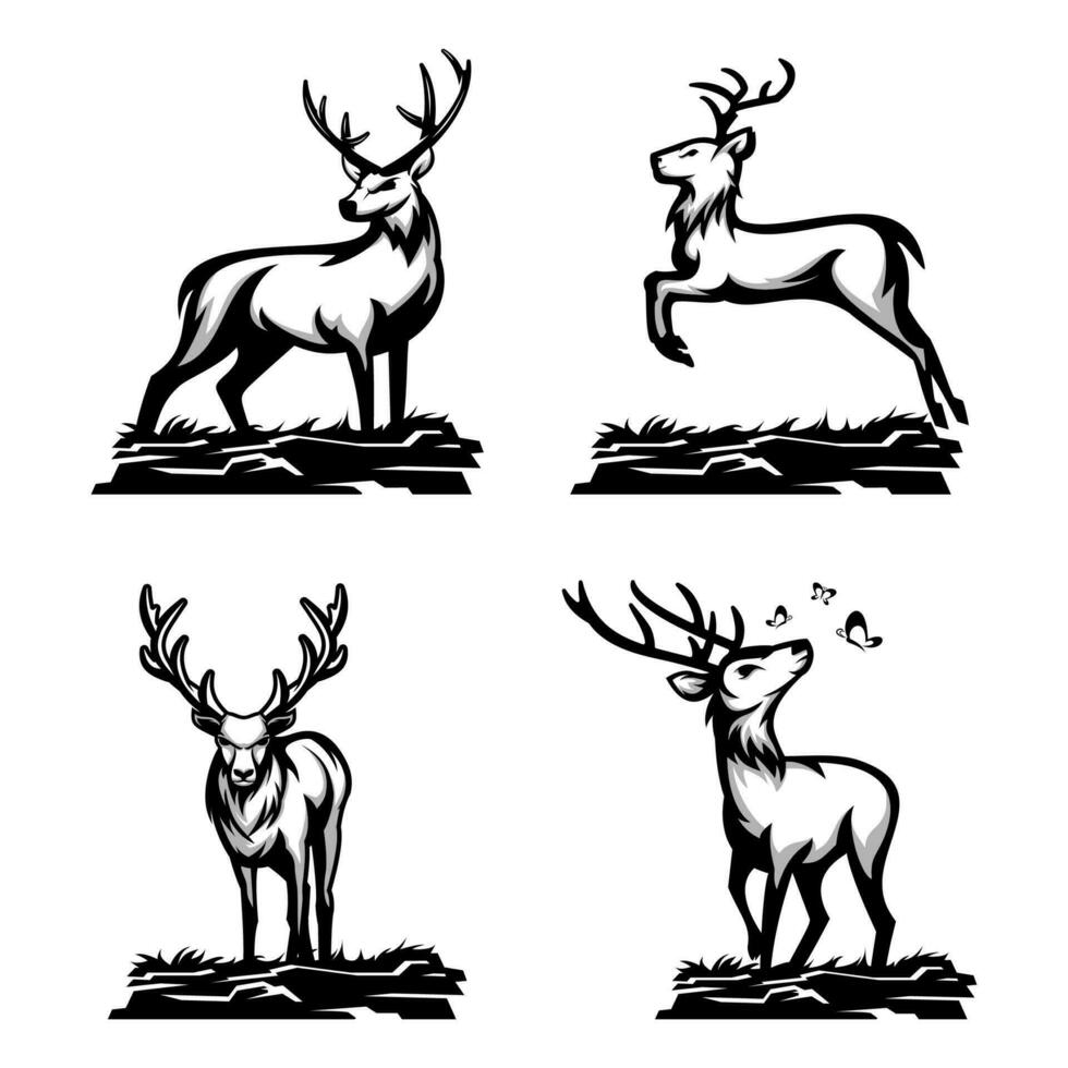 deer logo compilation vector