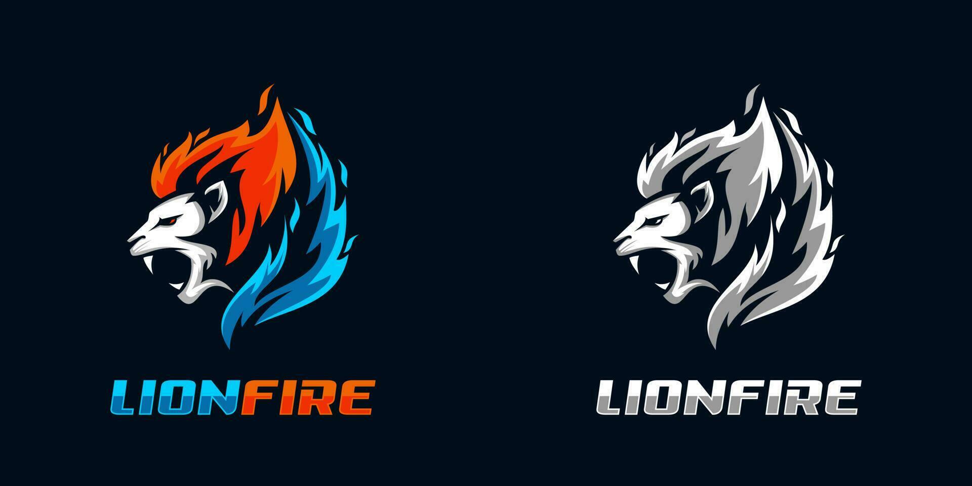 logo de fuego de leon vector