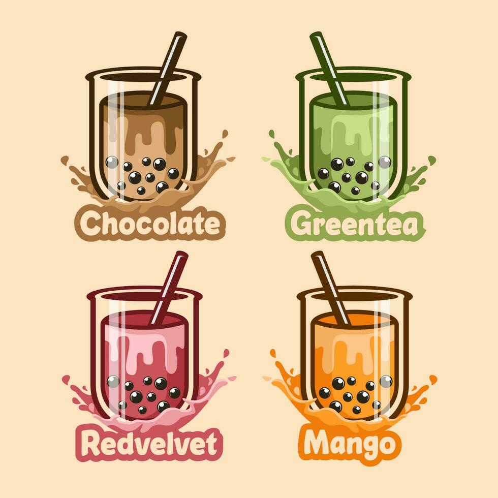 bubble tea menu vector