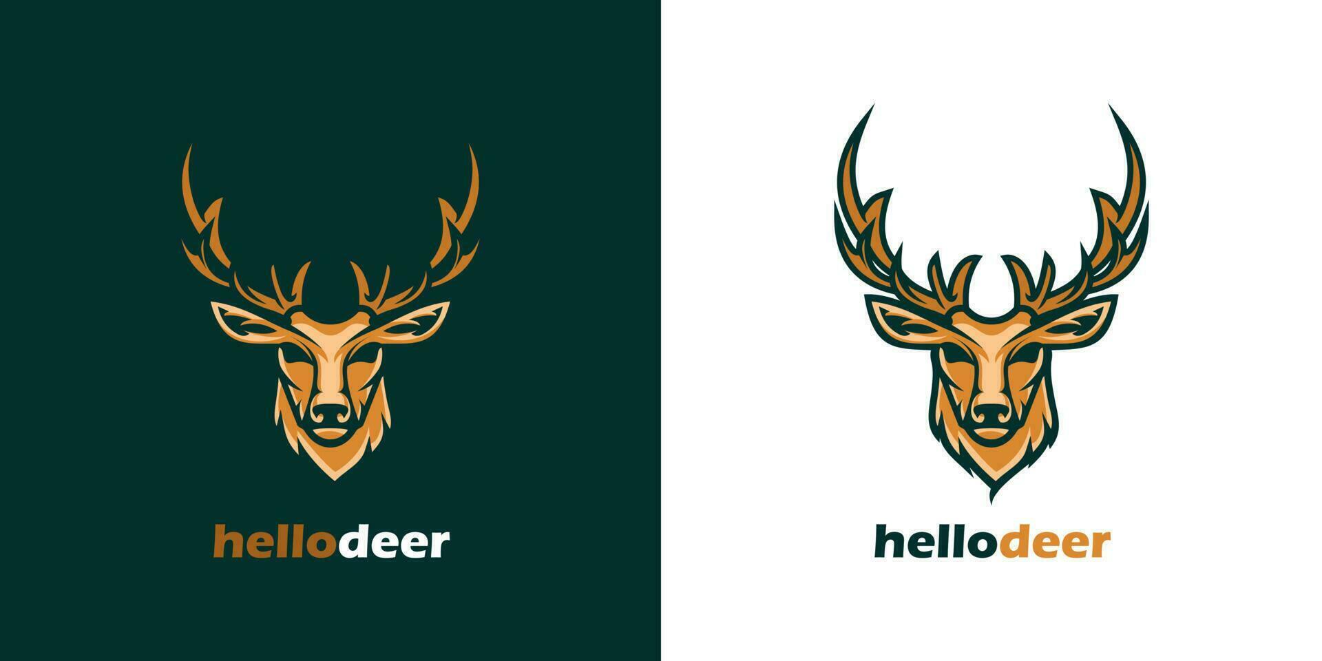 logo de cabeza de venado vector