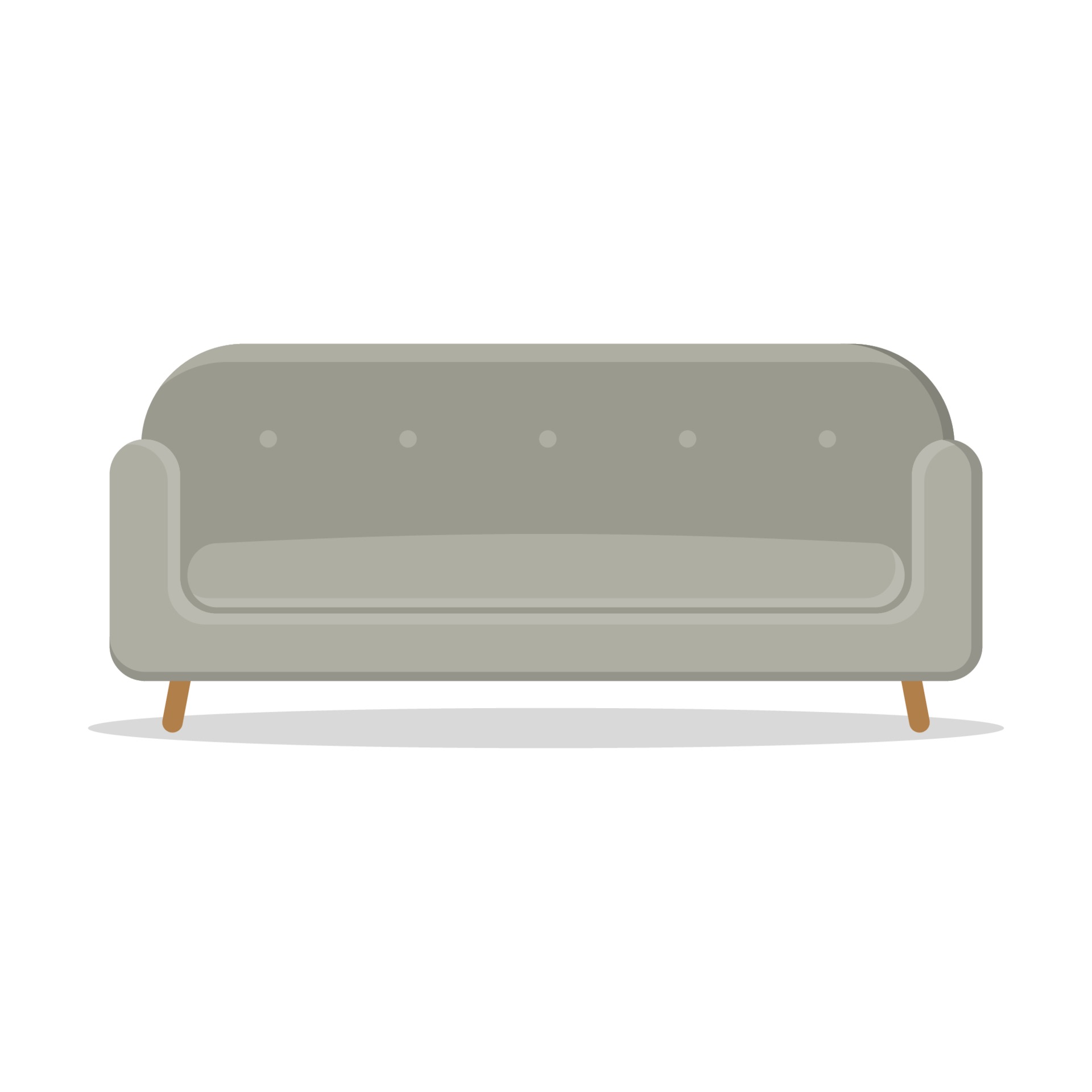 Sofa grey colored. Vector in flat design 3529388 Vector Art at