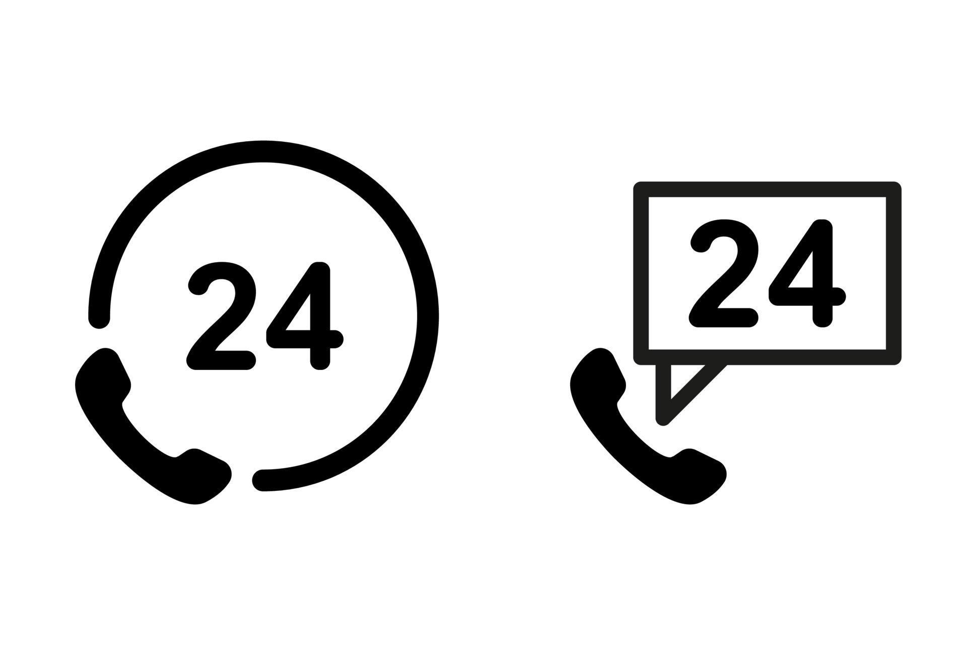 Call center 24 on 7 icons. Vector illustration 3529392 Vector Art at