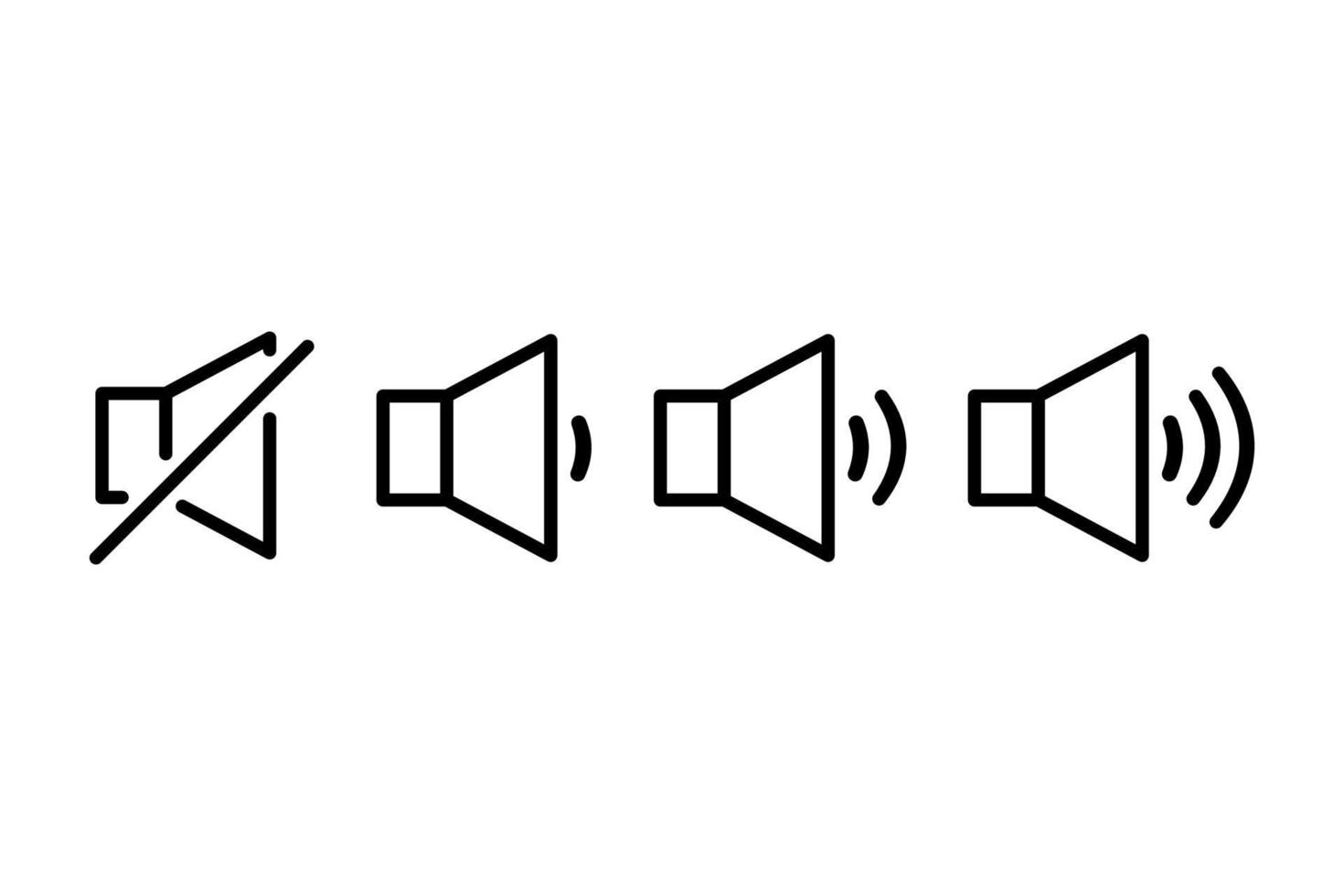 conjunto de iconos de línea de volumen de altavoz de audio. ilustración vectorial vector