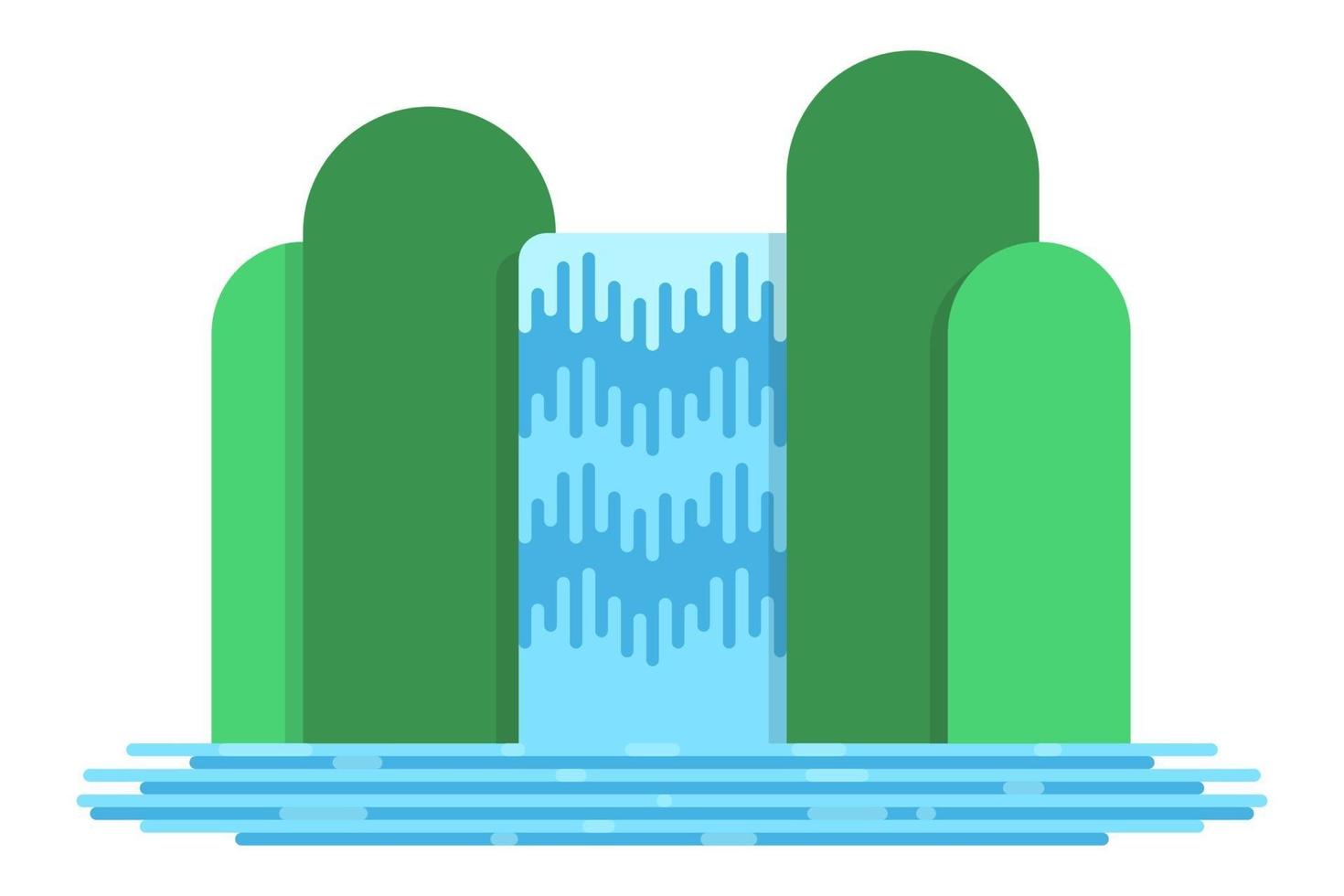 Waterfall illustration. Vector in flat design