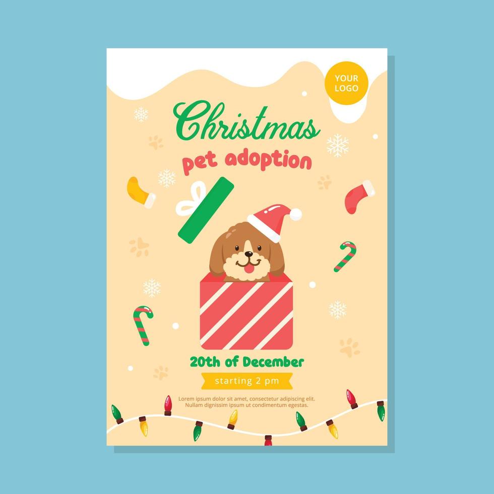 Santa Paws Pet Adoption Poster vector