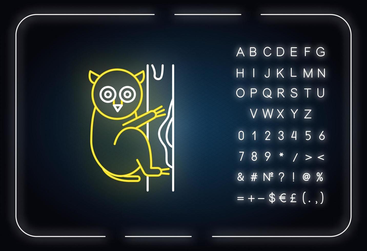 Tarsier neon light icon vector