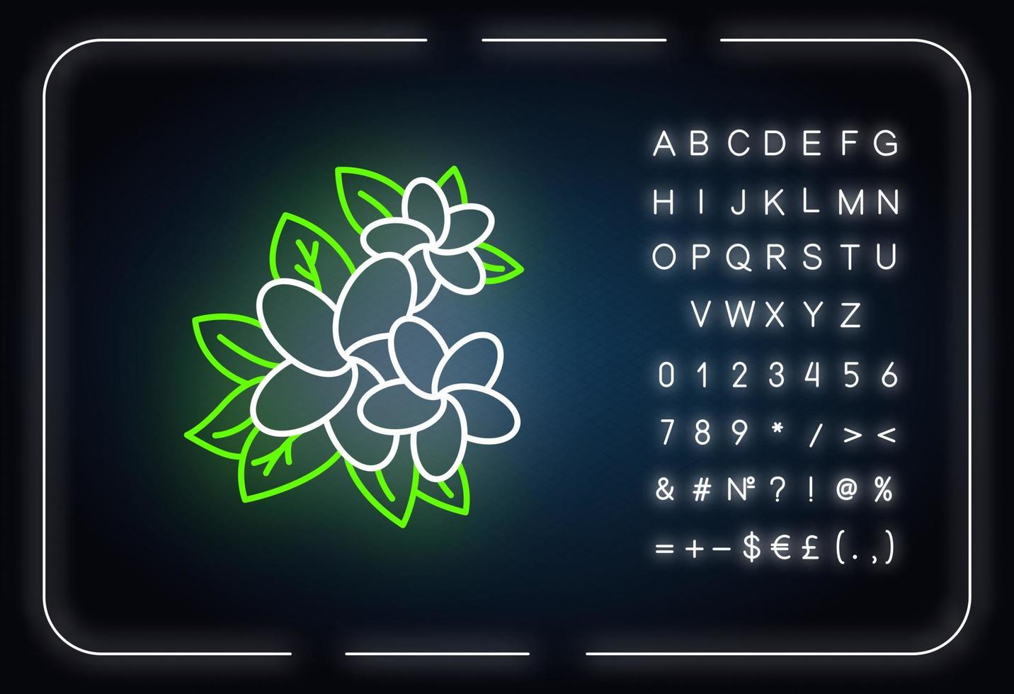 Plumeria neon light icon vector
