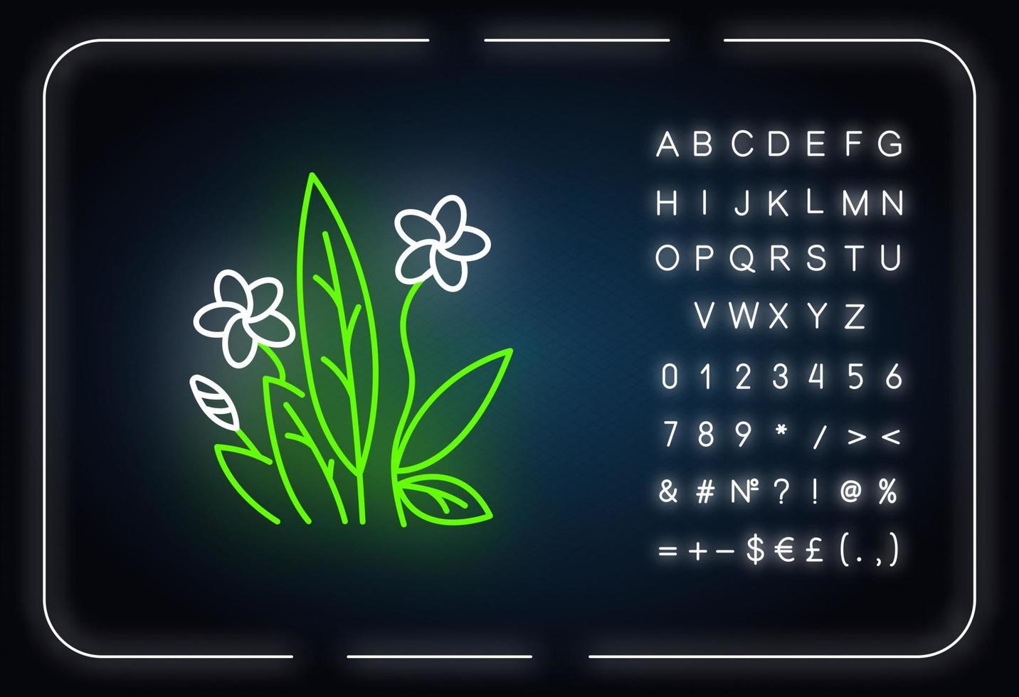 Plumeria neon light icon vector