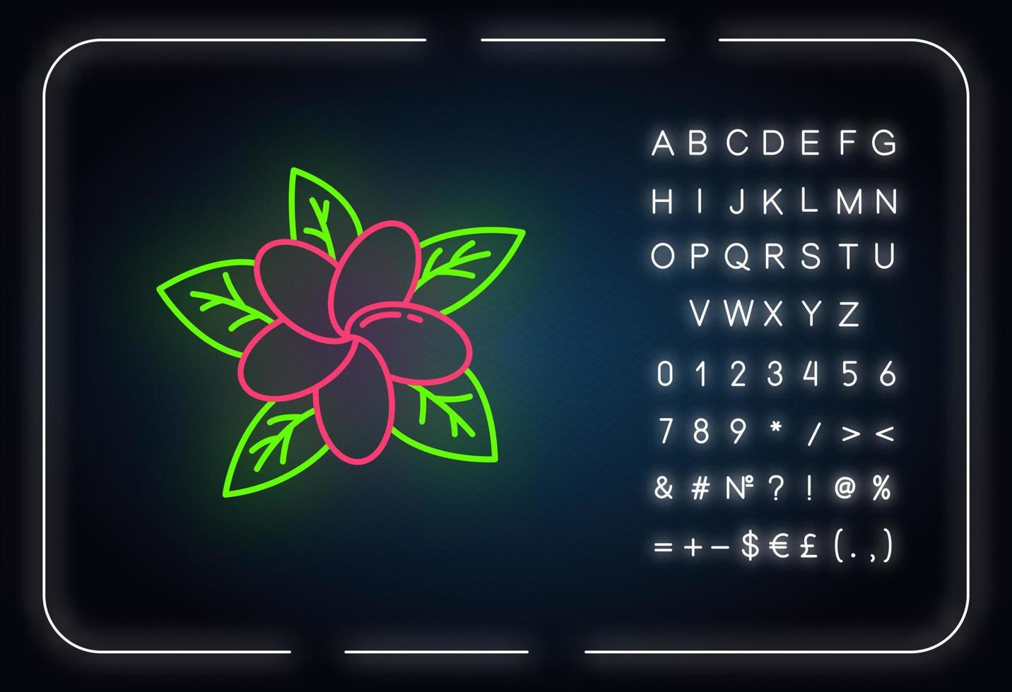 Plumeria red neon light icon vector