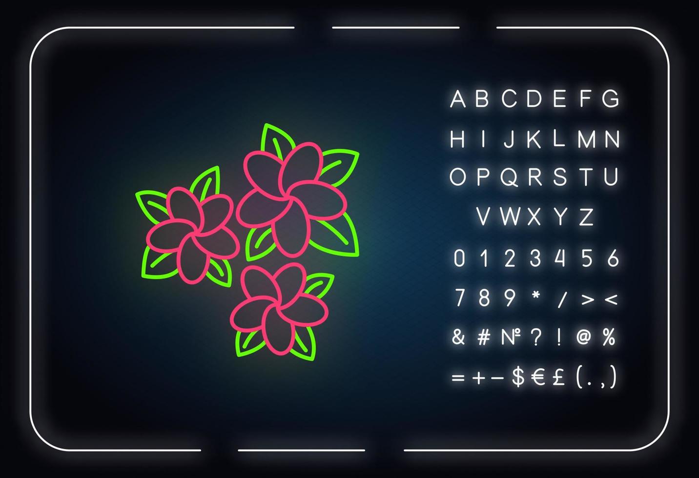Plumeria red neon light icon vector