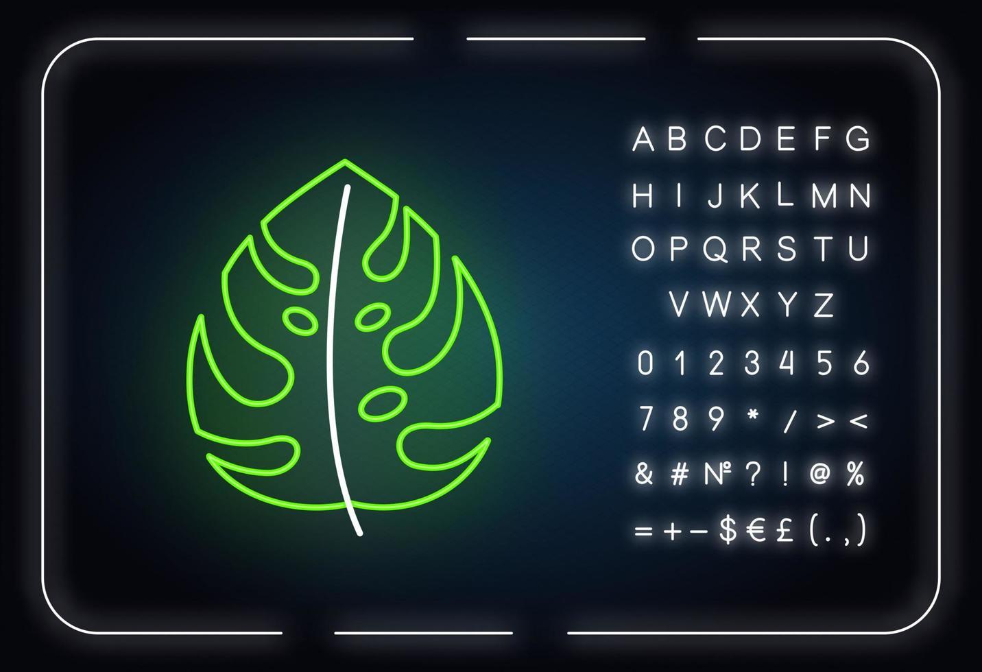 Monstera leaf neon light icon vector