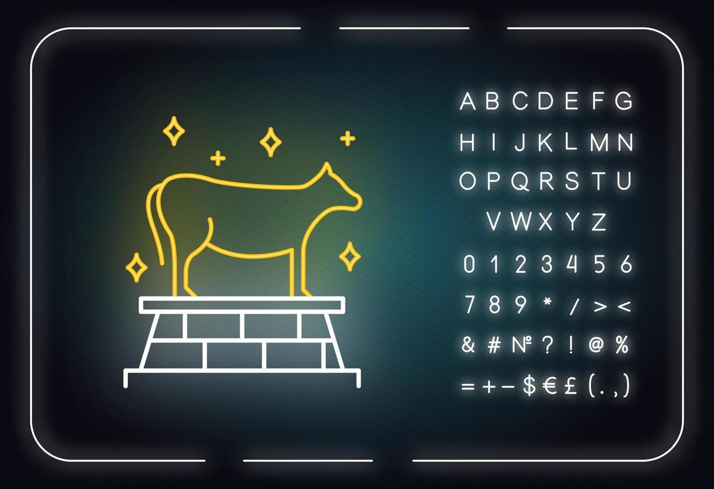 Golden Calf Bible story neon light icon vector