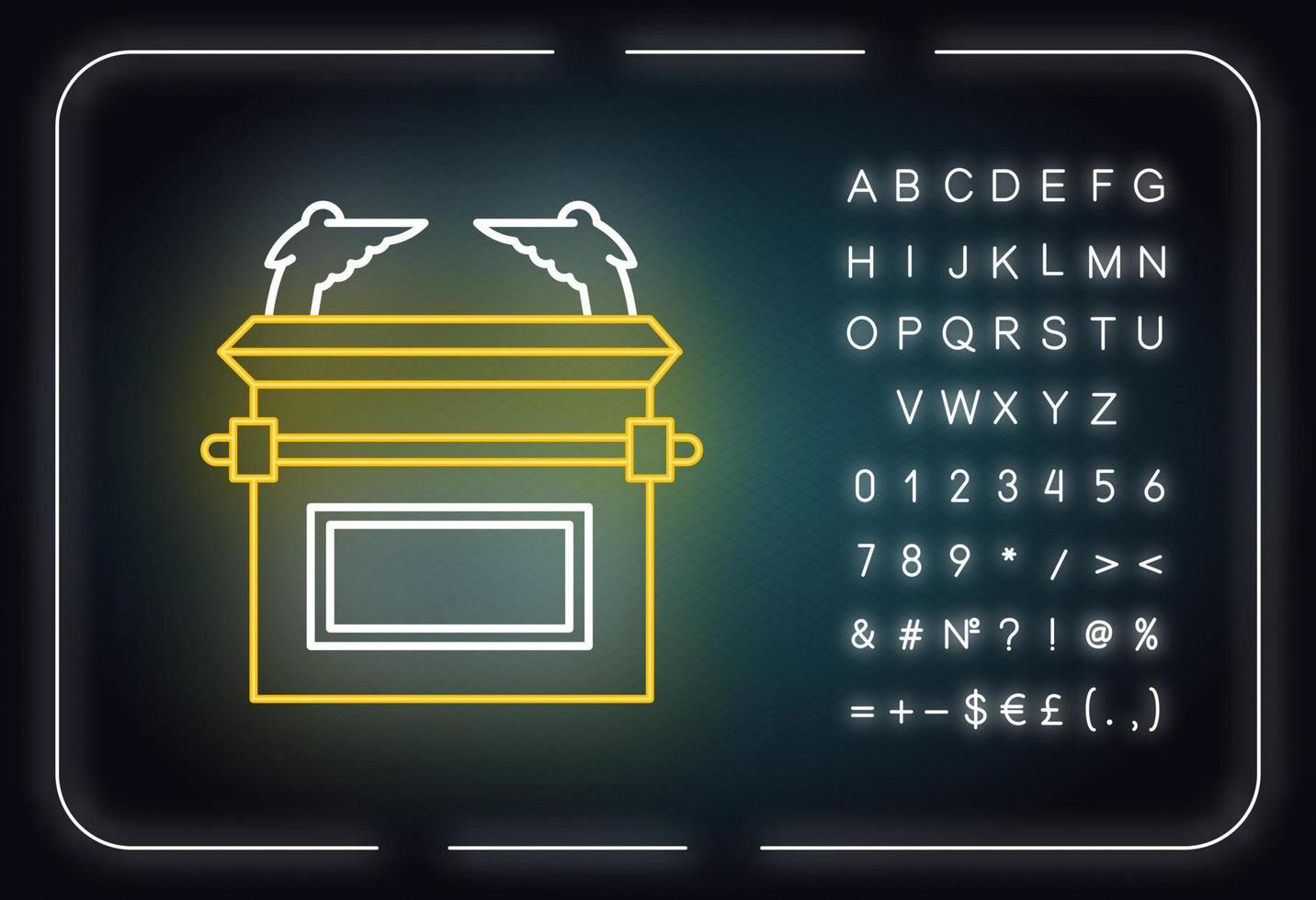 arca del pacto icono de luz de neón vector