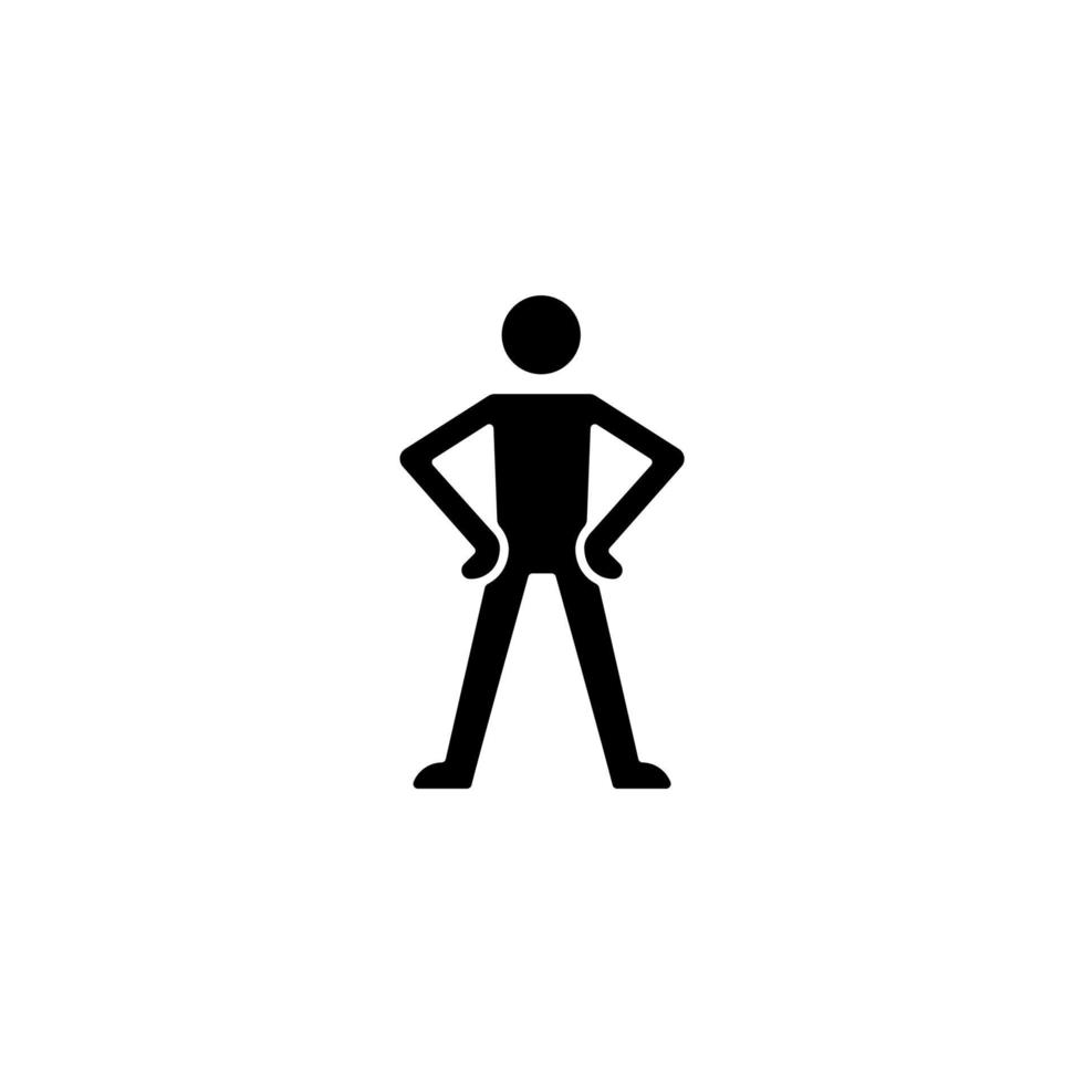 Confidence body language black glyph icon vector