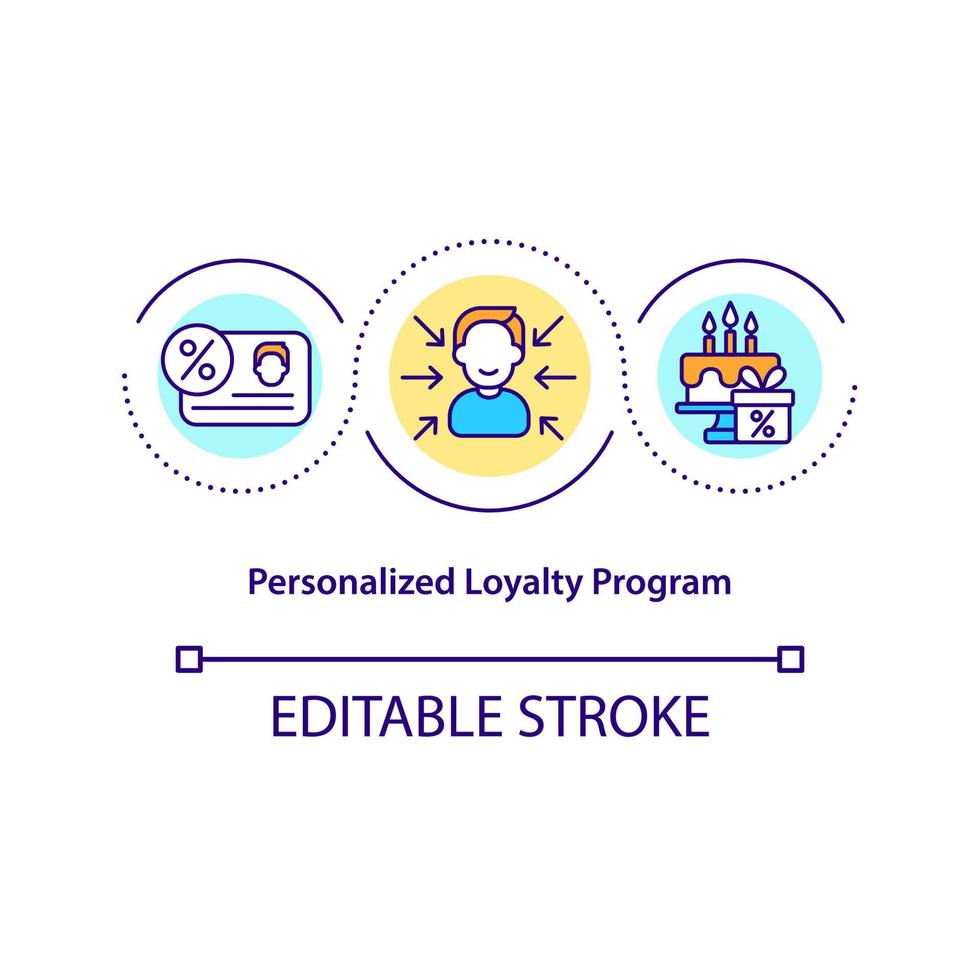 Personalized loyalty program concept icon vector