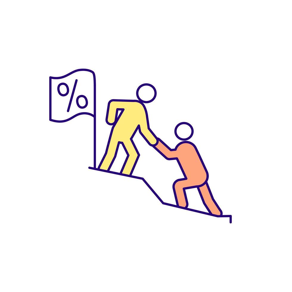 Boost customer behavioral loyalty RGB color icon vector