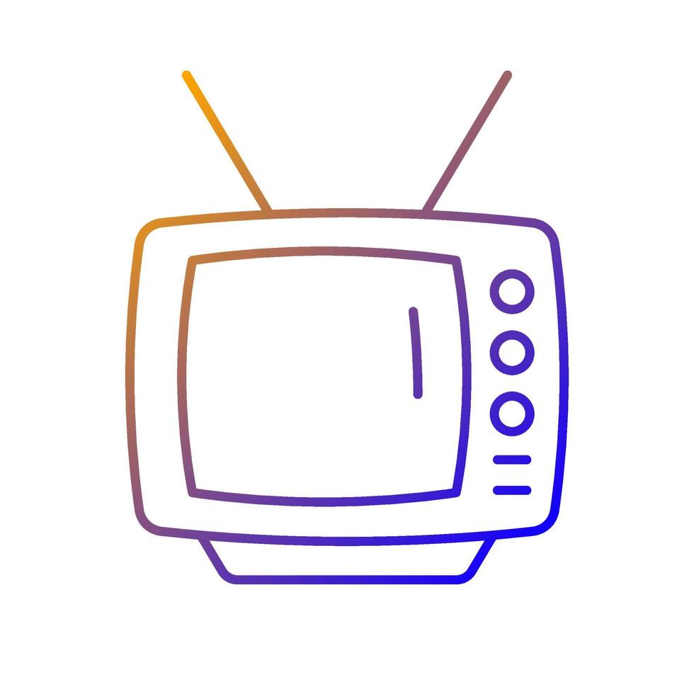 Old-style television gradient linear vector icon