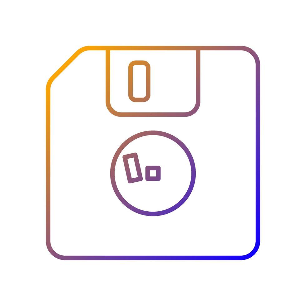 Diskette gradient linear vector icon