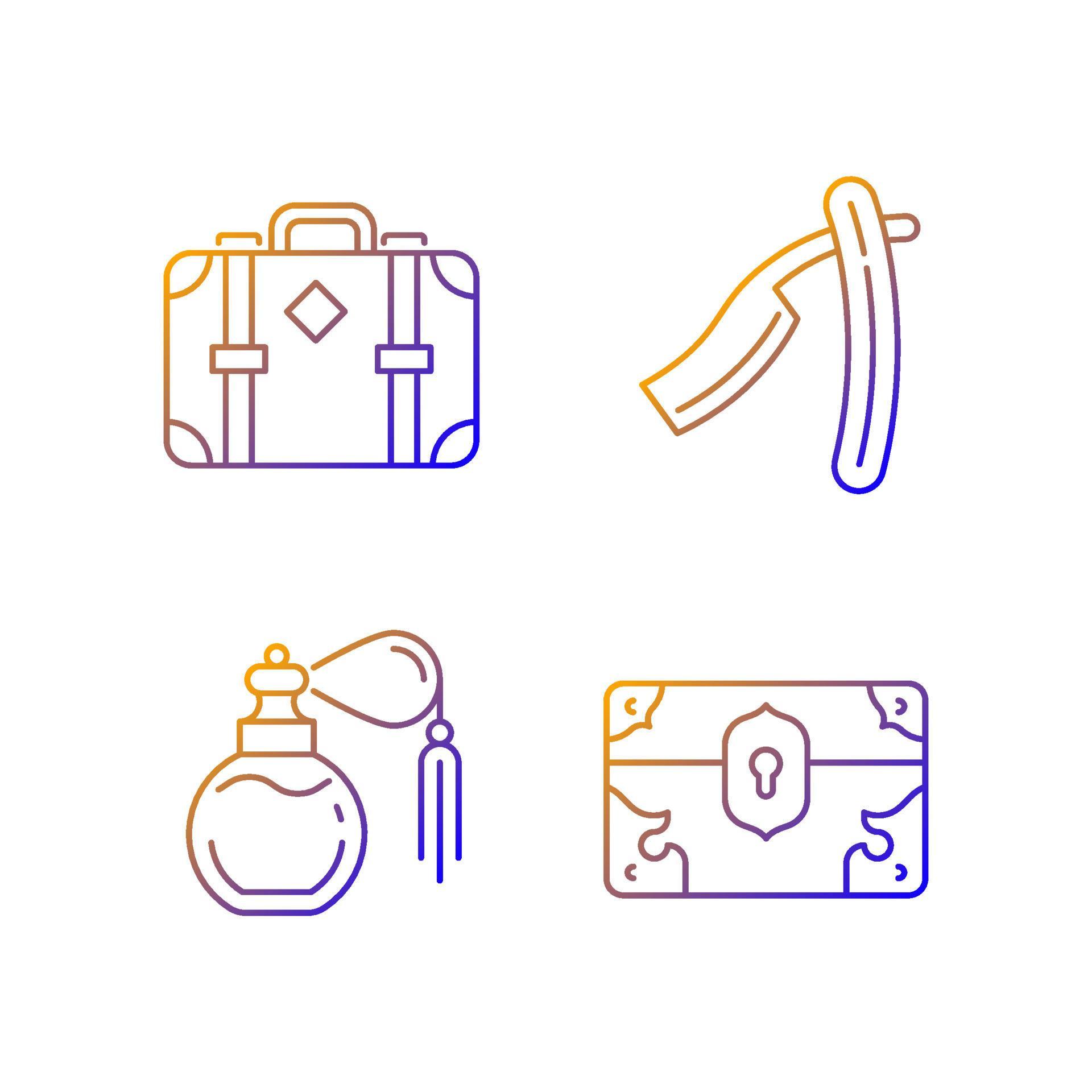 Vintage collection gradient linear vector icons set 3529912 Vector Art ...