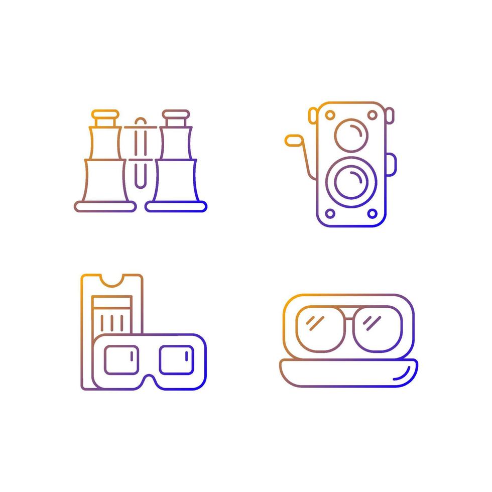 Authentic vintage gradient linear vector icons set