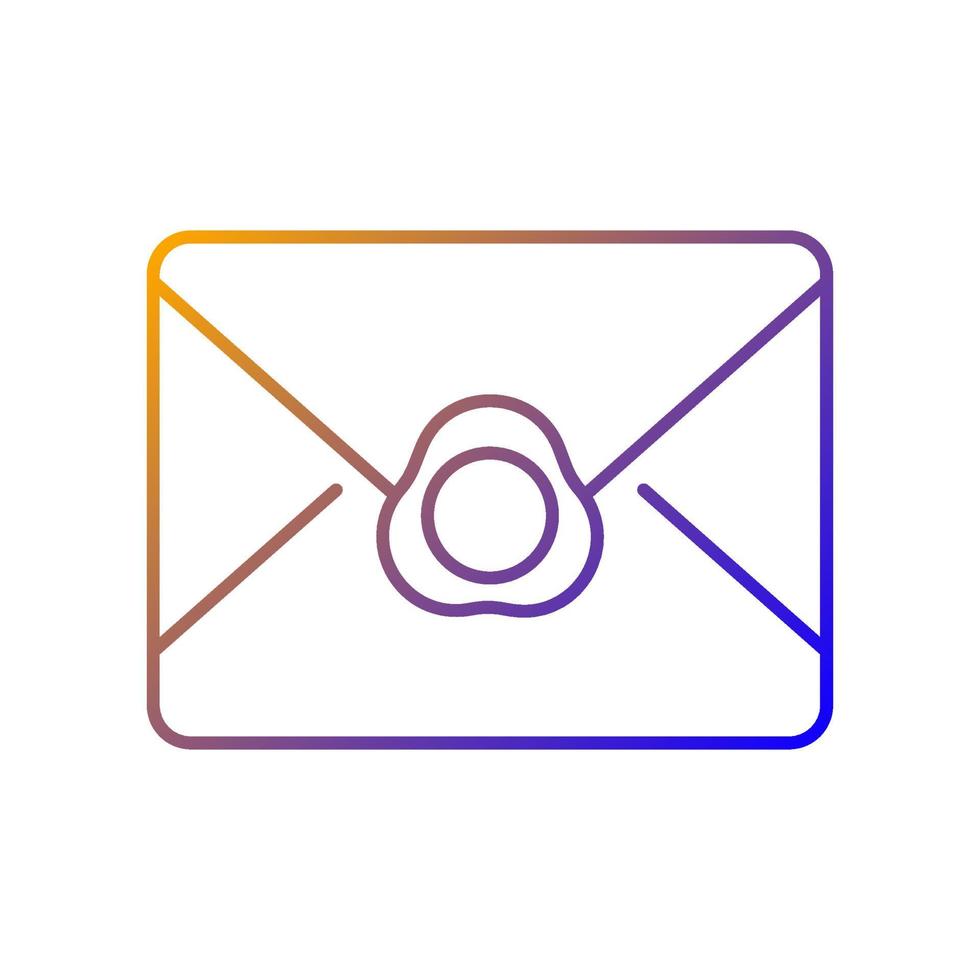 Vintage envelope gradient linear vector icon